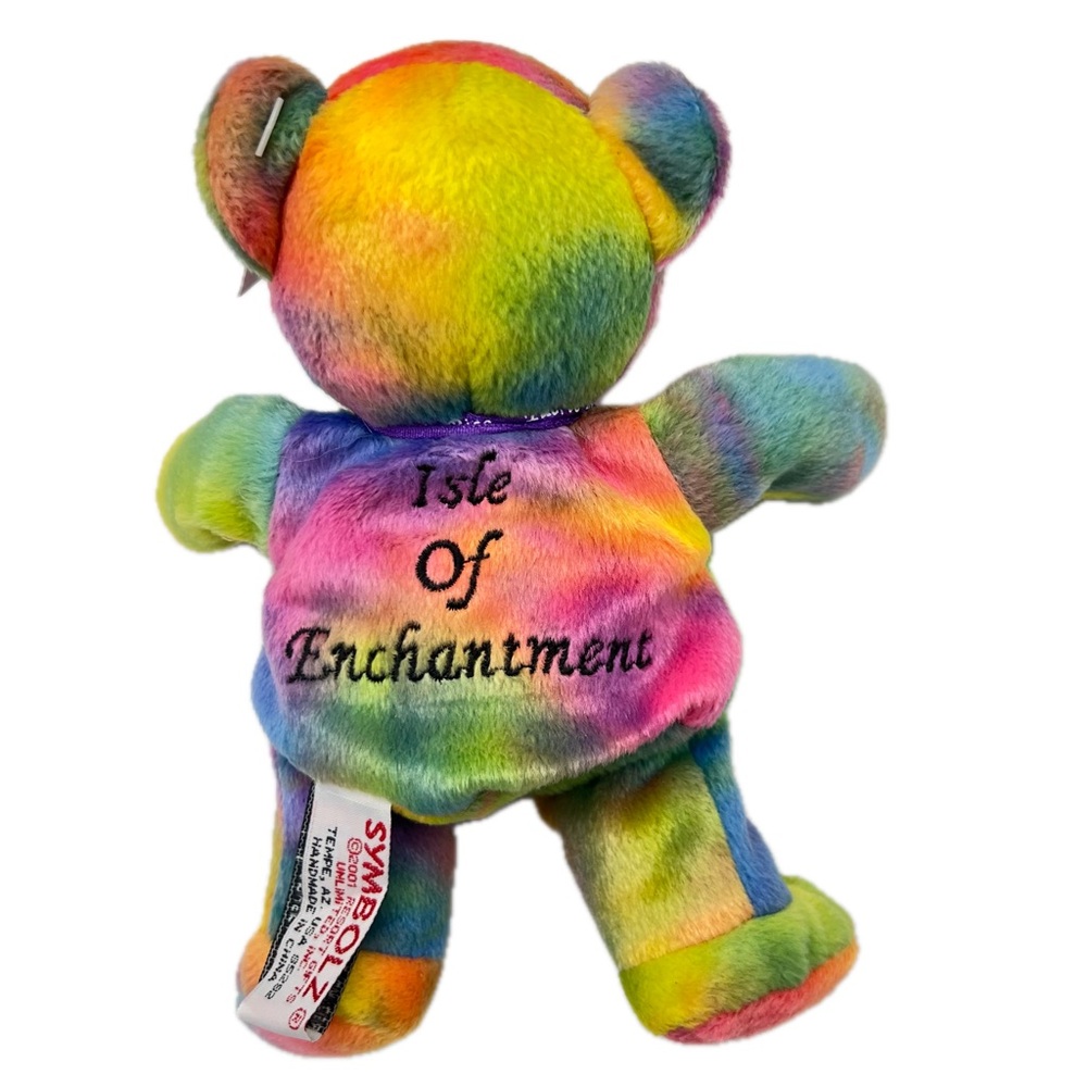 Puerto Rico "Isle of Enchantment" Symbolz State Pride Bear Rainbow Tie-Dye Plush - Picture 11 of 15